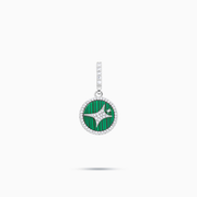 Silver Signature Medallion - Green Pattern