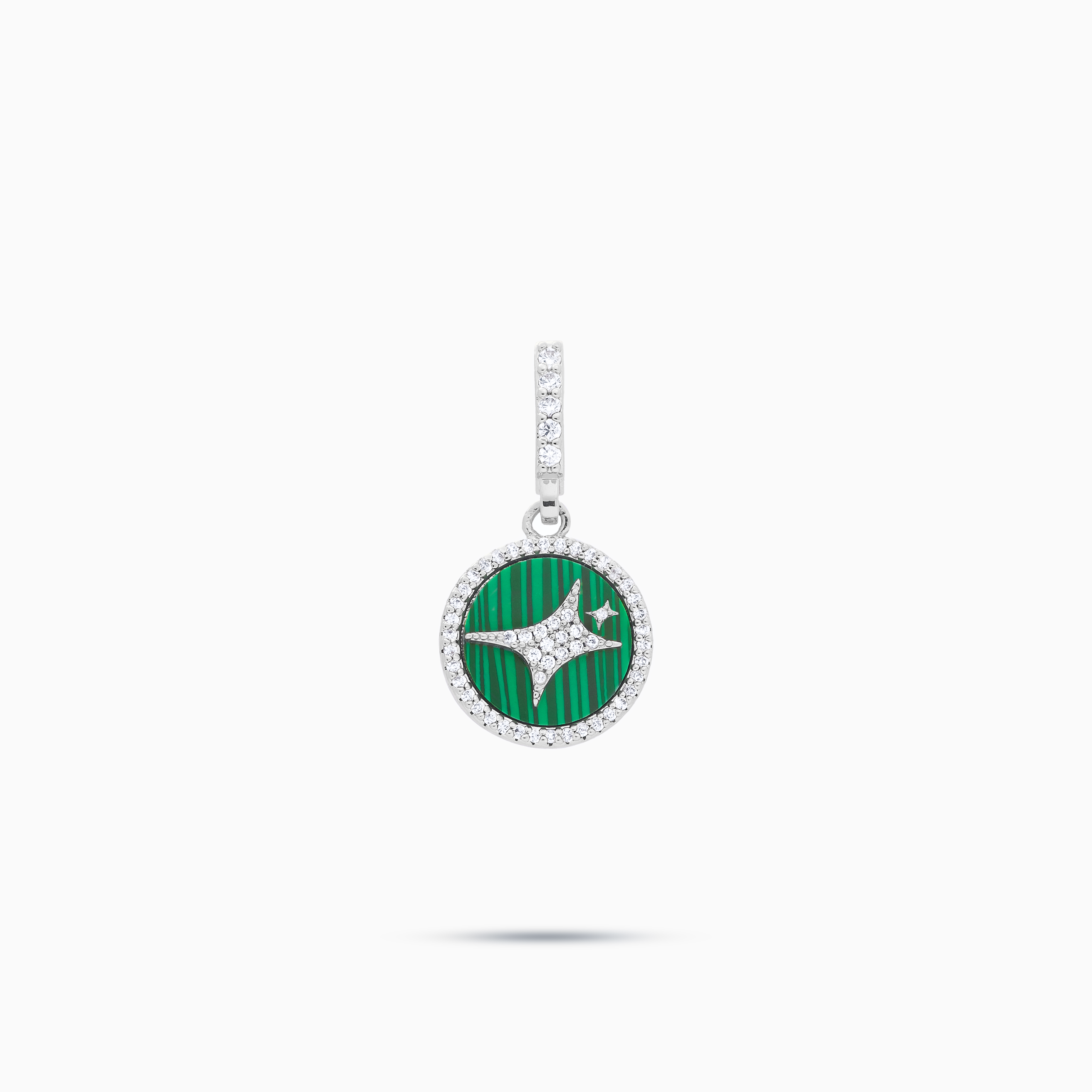 Silver Signature Medallion - Green Pattern