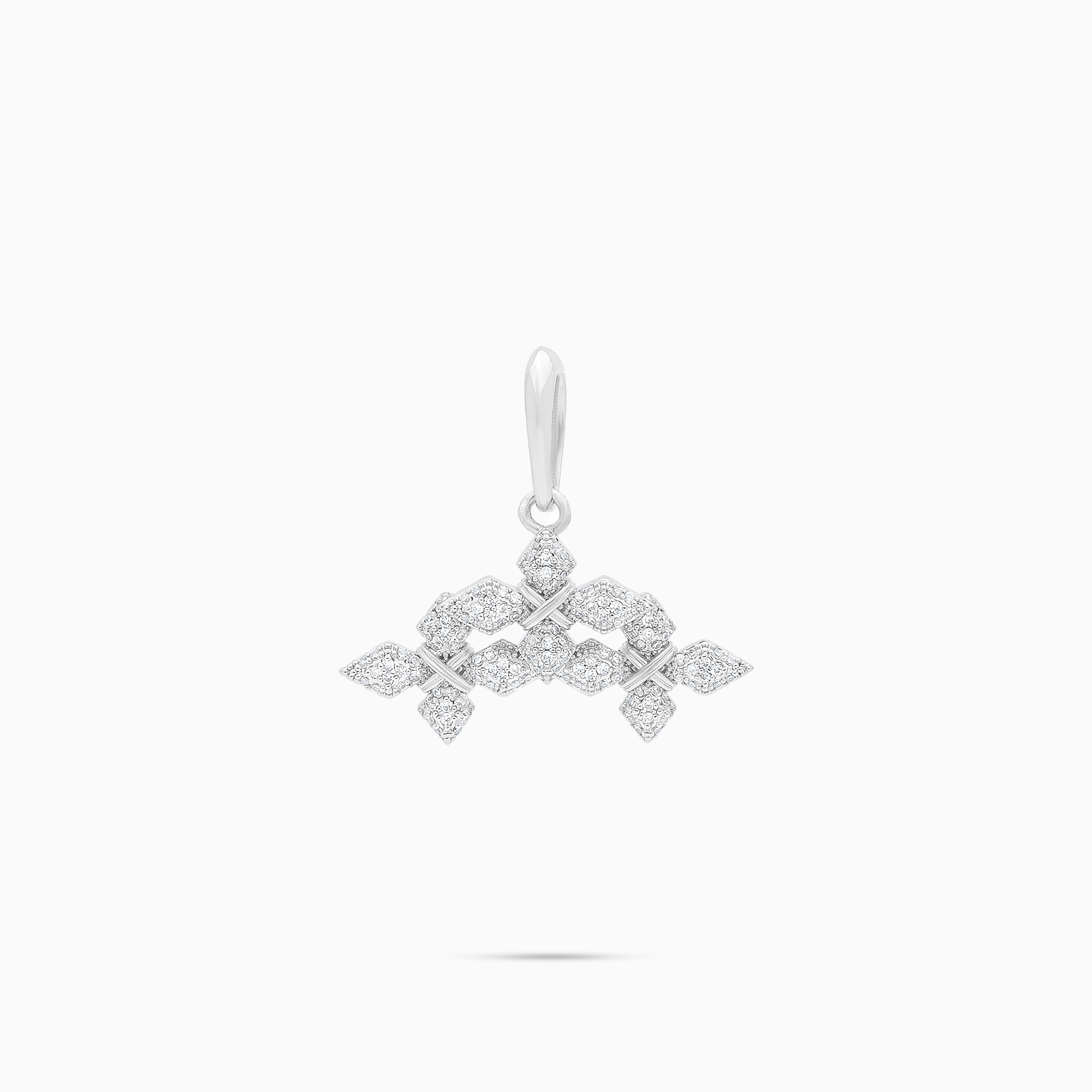 Pendentif Iced Triple Crossed Star - Argenté
