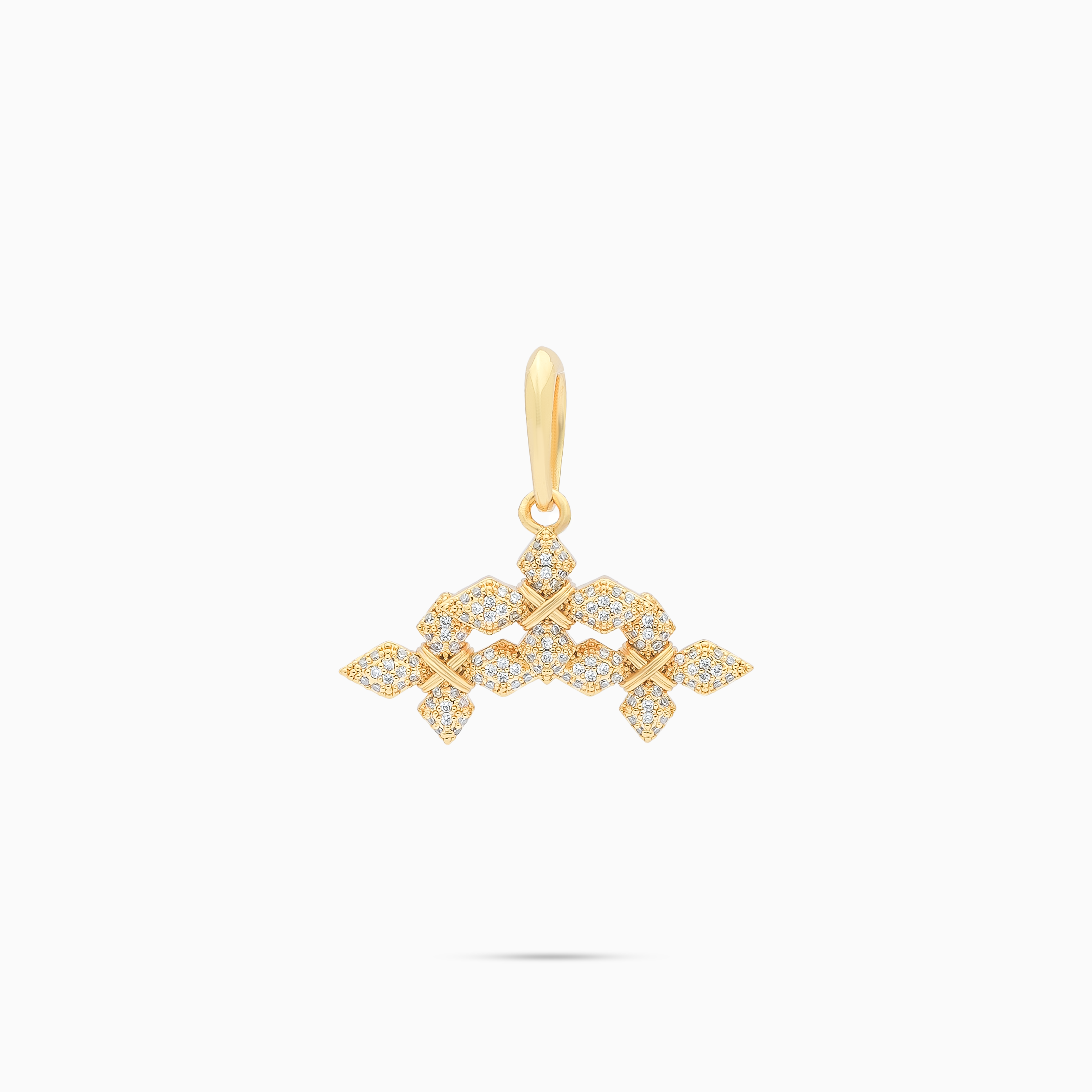 Pendentif Iced Triple Crossed Star - Doré