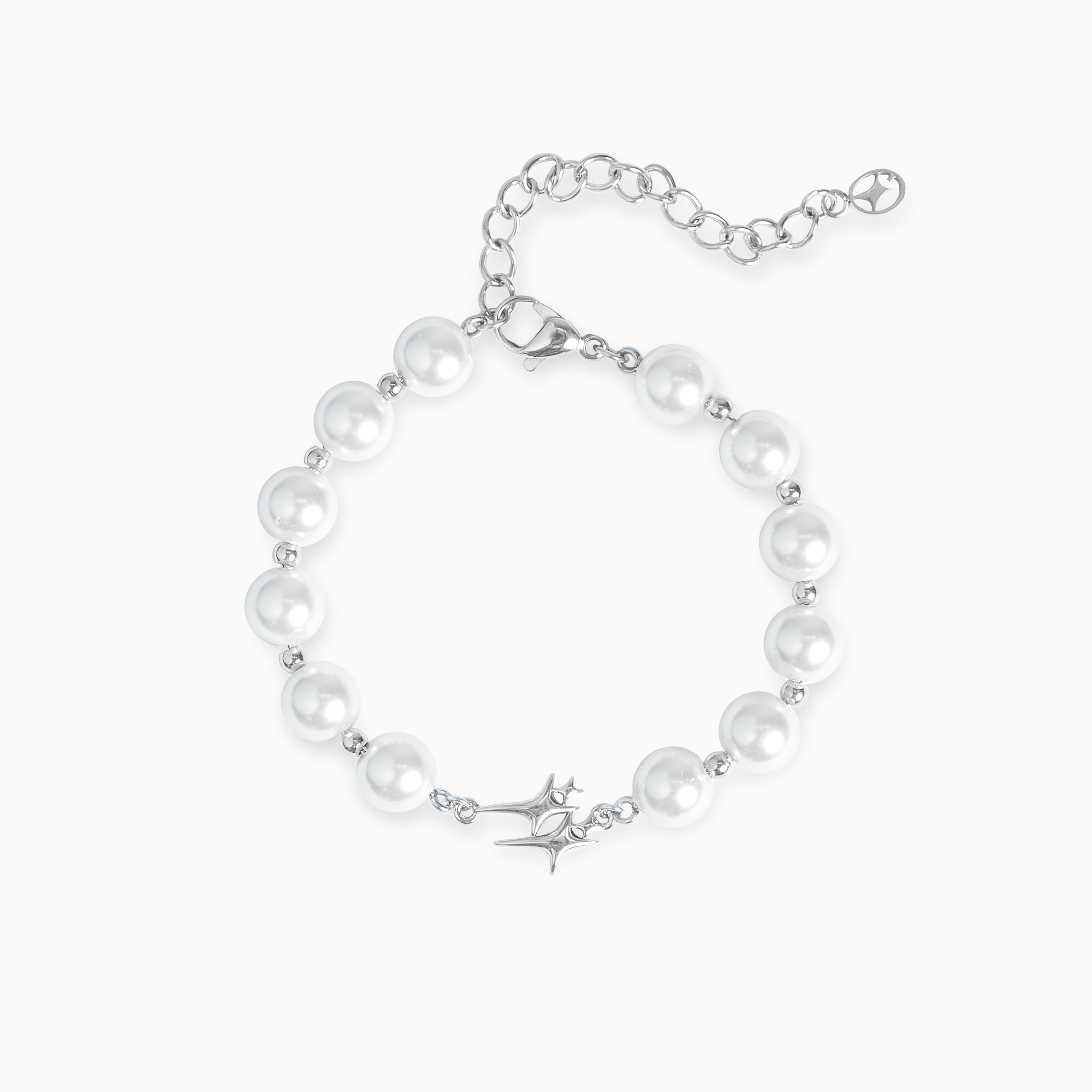 Bracelet Pearl Double Stars Argenté