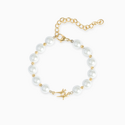 Bracelet Pearl Double Stars Doré