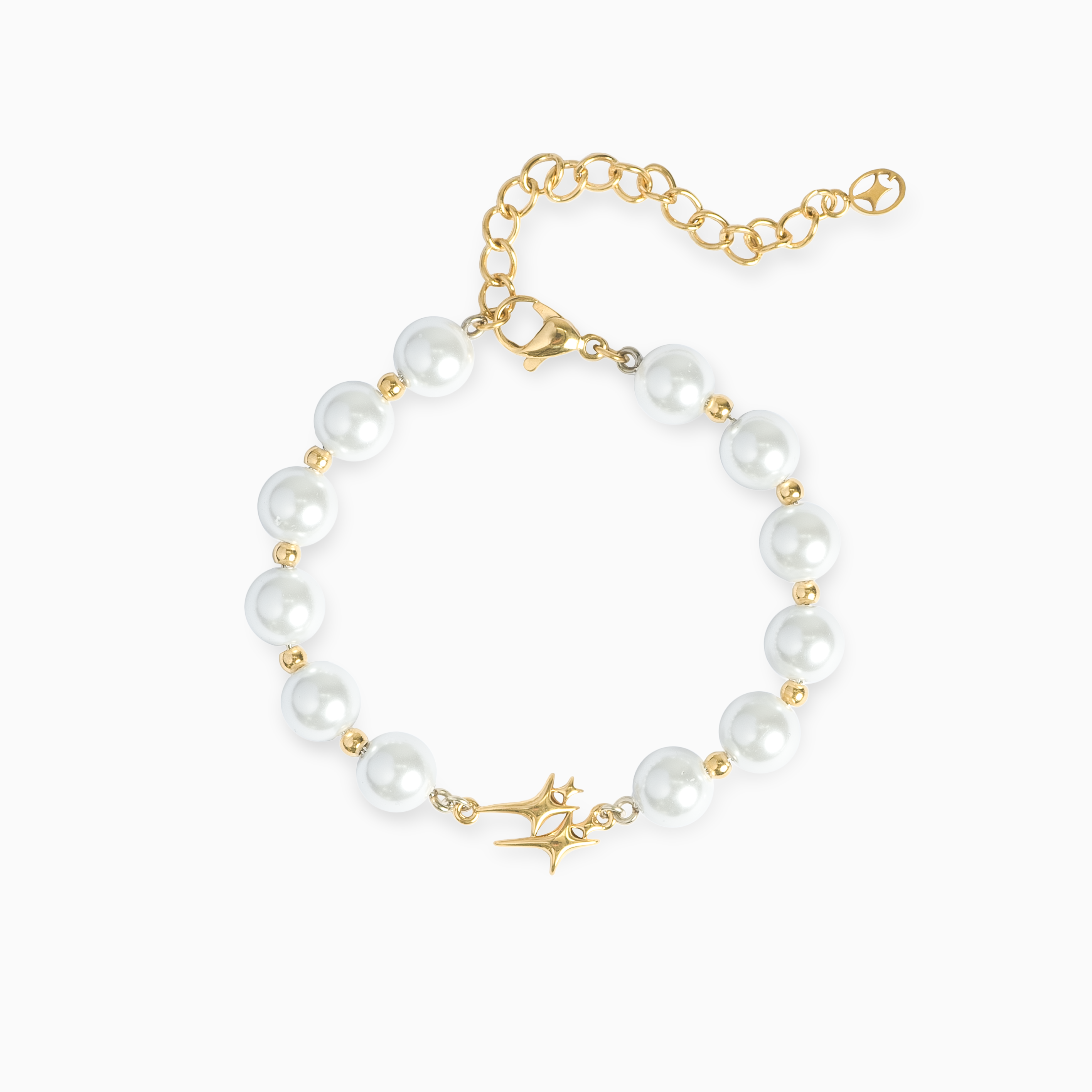 Bracelet Pearl Double Stars Doré