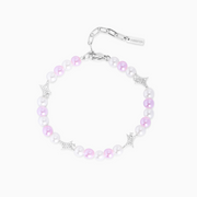 Bracelet perlé Signature Argenté - Blanc et Rose