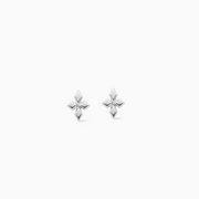 Crossed Star Studs - Silver