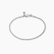 Silver Rope Bracelet 2mm