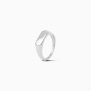 Slim signet ring argentée